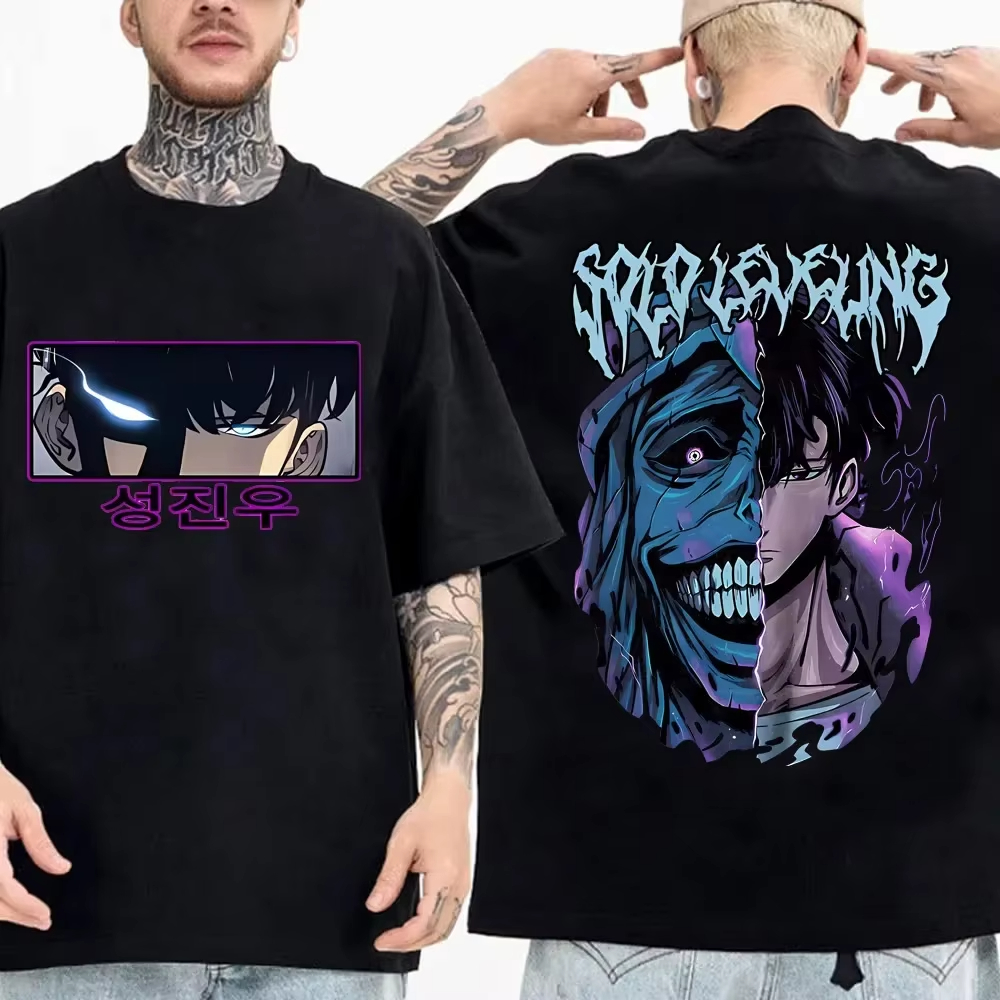 Anime Merchandise Solo Leveling - Solo Leveling anime Men's 100%clothing T-shirt
