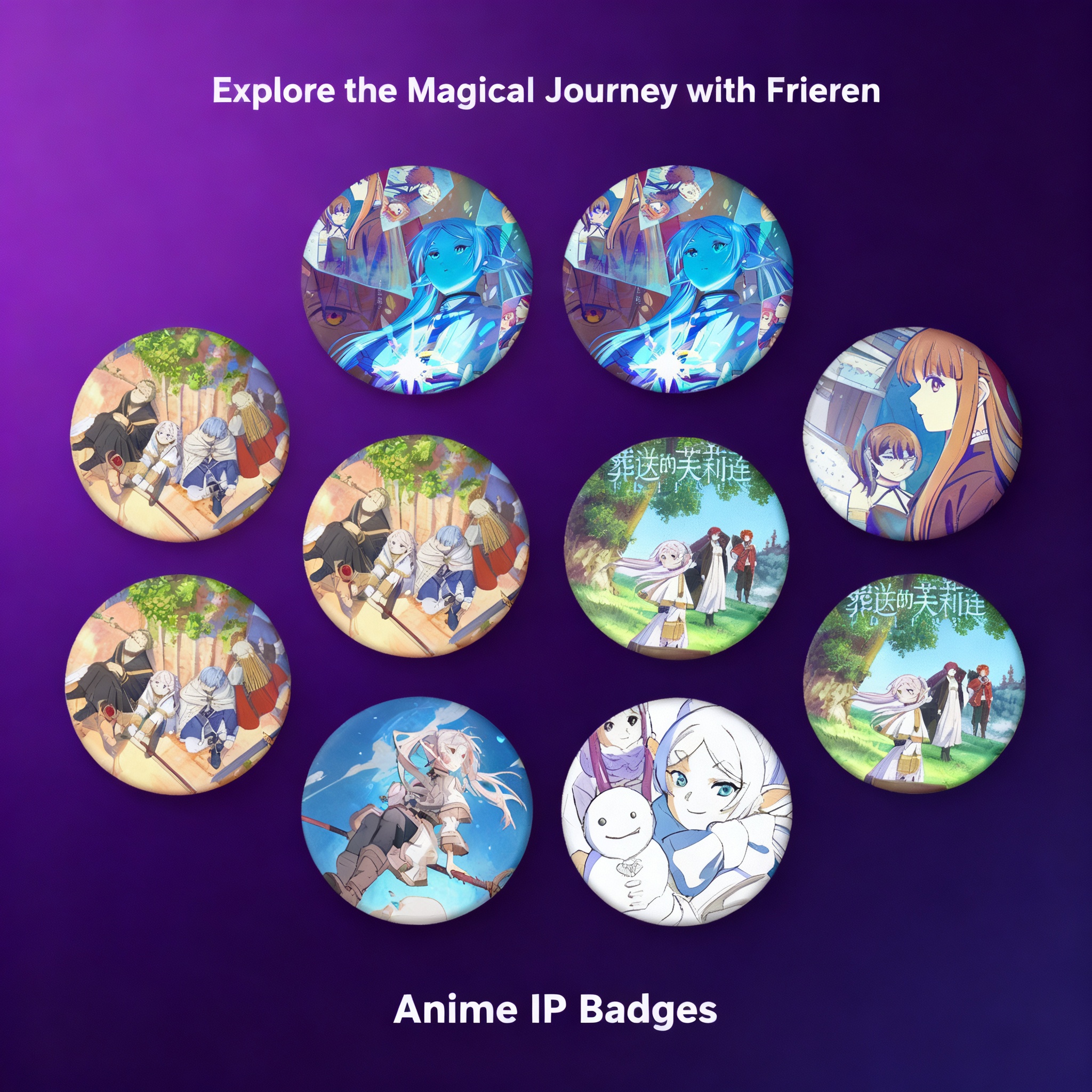 Anime Cosplay Merchandise - Anime Souvenir Keychain Mirror Badge Frieren