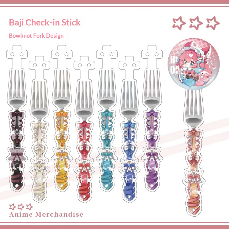 Anime Acrylic Bowknot Fork Sha - Anime Cosplay Merchandise avaliação e preço