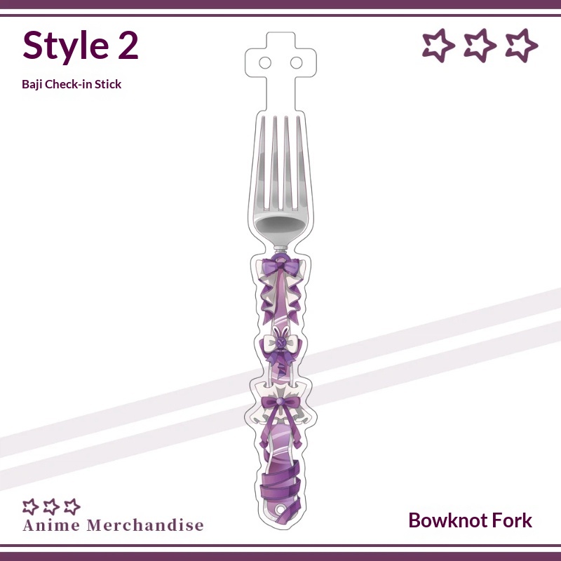 Anime Acrylic Bowknot Fork Sha - Anime Cosplay Merchandise avaliação e preço
