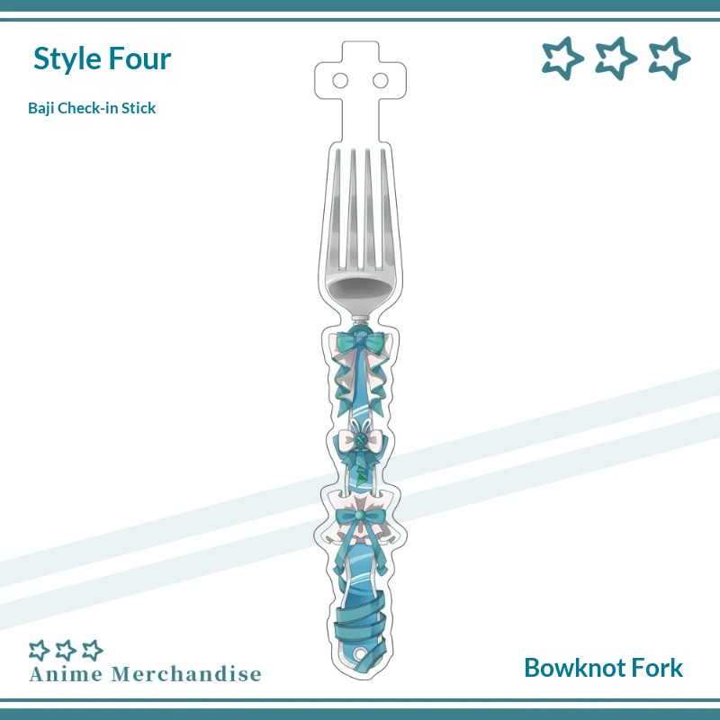 Anime Acrylic Bowknot Fork Sha - Anime Cosplay Merchandise avaliação e preço